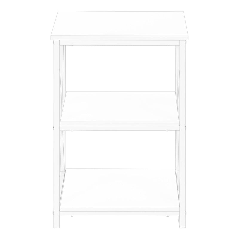 Rectangular Metal Accent Table - White