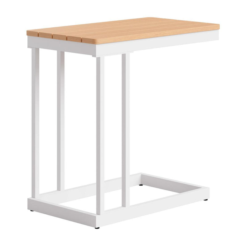 Solid Wood And Aluminum End Table - Natural