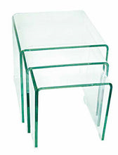 Load image into Gallery viewer, Clear Glass Solid Nested Coffee Tables (Set of 3) - Pearl Silver

