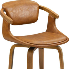 Load image into Gallery viewer, Upholstered Faux Leather Dining Arm Chair - Light Brown

