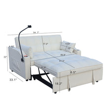 Load image into Gallery viewer, Modern Loveseat Futon Sofa With Pullout Bed, Adjustable Reclining Backrest, Toss Pillows
