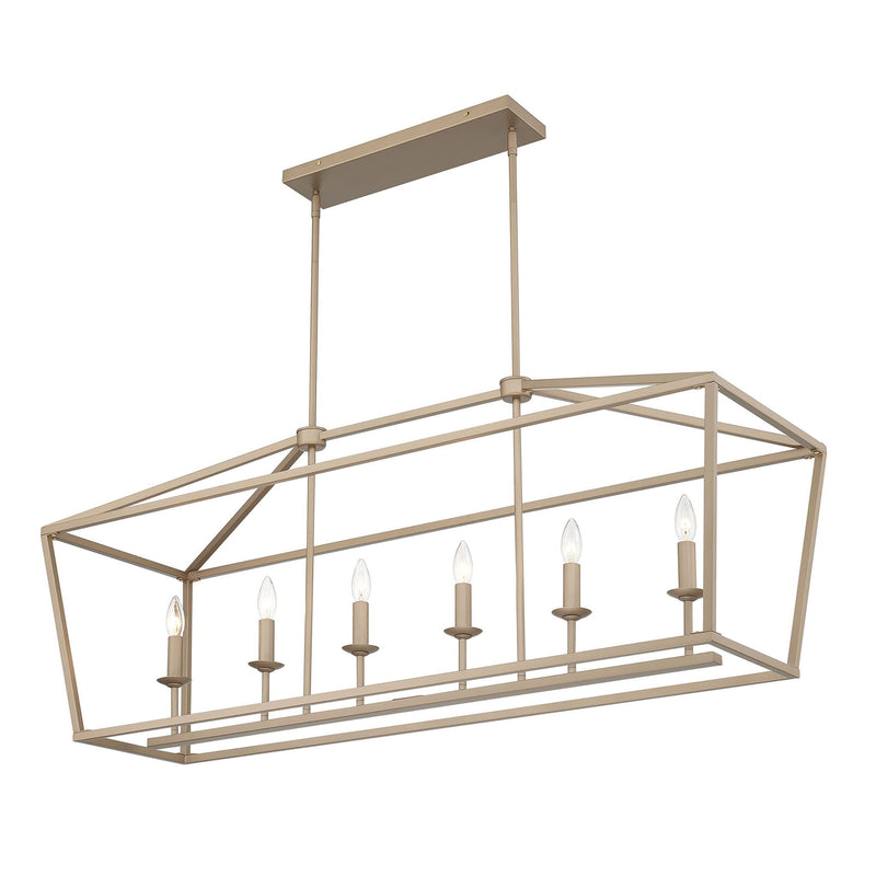Candle Style Six Light Metal Dimmable Chandelier - Brass