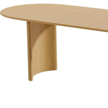 Load image into Gallery viewer, 79" Solid Wood Mirrored Double Pedestal Base Oval Dining Room Table - Natural
