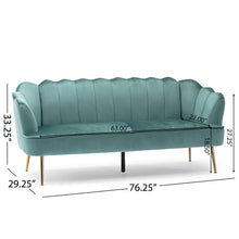 Load image into Gallery viewer, Modern Glam 3 Seater Sofa With Velvet Texture
