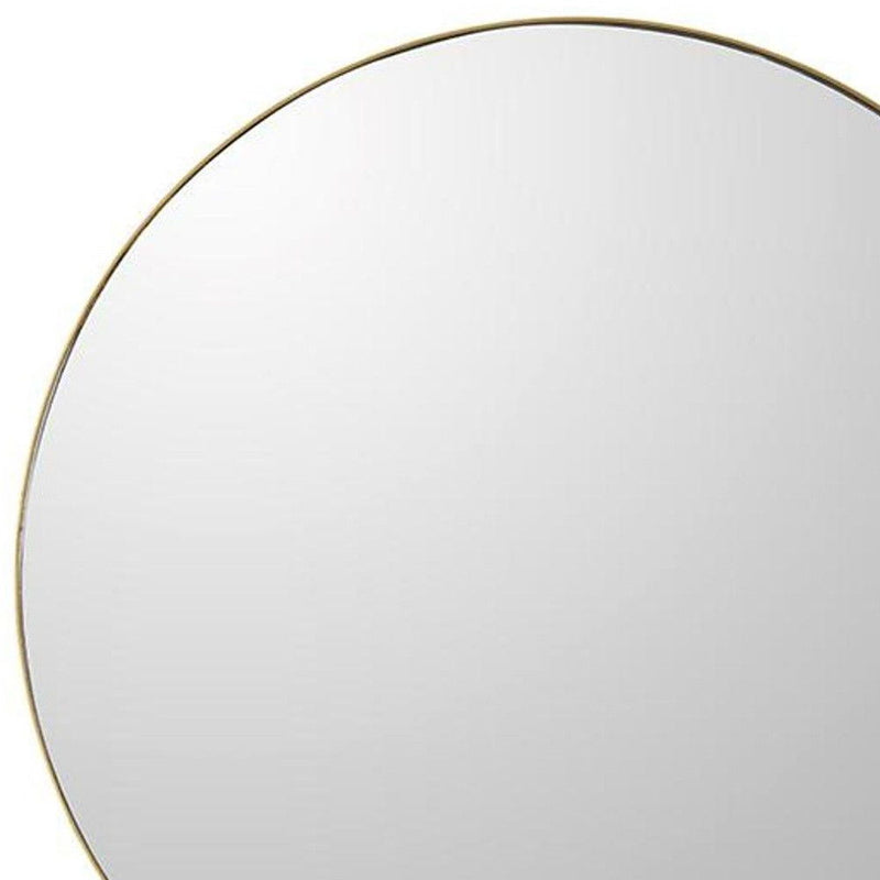 30" Round Framed Accent Mirror - Gold