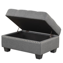 Load image into Gallery viewer, 104.5&quot; Reversible Sectional Sofa Space Saving with Storage Ottoman Rivet Ornament L-shape Couch for Small or Large Space Dorm Apartment,Gray(old SG000405AAA)
