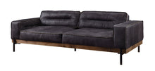 Load image into Gallery viewer, Top Grain Leather Sofa With Black Legs - Ebony
