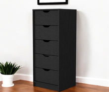 Load image into Gallery viewer, Manufactured Wood Five Drawer Narrow Dresser - Black
