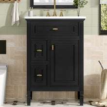 Load image into Gallery viewer, Bathroom Vanity With Sink, Flip Drawer, 2 Drawers, Adjustable Shelf
