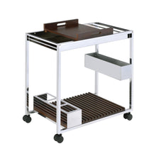 Load image into Gallery viewer, Lisses - Serving Cart - Chrome / Walnut
