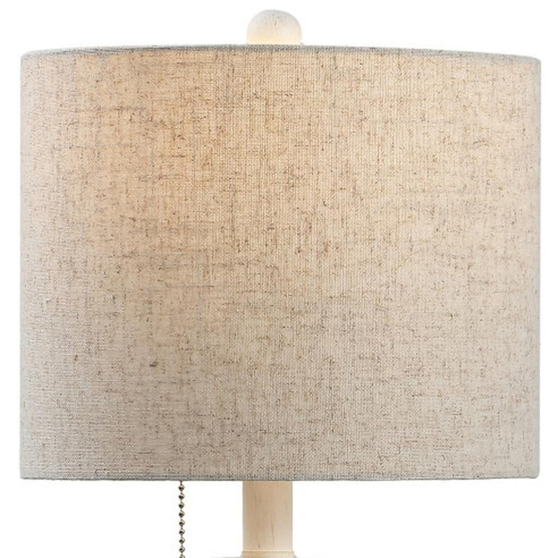 Antlers Desk Lamp LED With Drum Shade - White