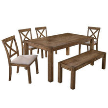 Load image into Gallery viewer, Dining Set With Table, Bench And 4 Chairs - Oak
