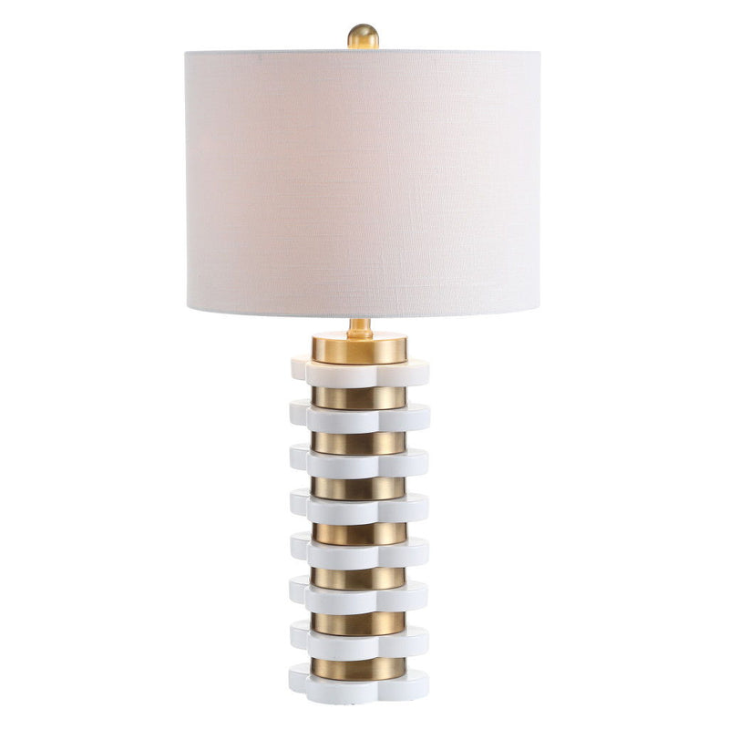 27" Novelty Table Lamp LED With Drum Shade - Brass