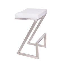 Load image into Gallery viewer, Iron Backless Counter Height Bar Chair - White / Silver

