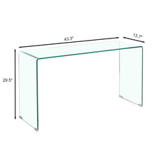 Load image into Gallery viewer, Elegant Transparent Tempered Glass Console Table With Rounded Edges, Modern Sofa Table - Clear
