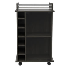 Load image into Gallery viewer, 22" Wood Rolling Bar Cart With Wine Storage - Espresso
