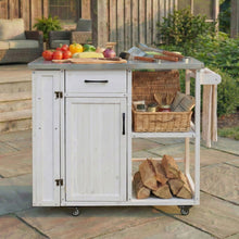 Load image into Gallery viewer, Outdoor Kitchen Island Prep Station With Lockable Wheels, Ample Storage, Towel &amp; Spice Racks
