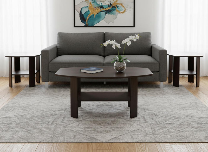 36" Coffee Table With Shelf (Set of 3) - Brown