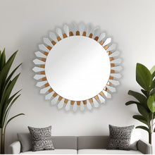 Load image into Gallery viewer, 43" Round Glass Framed Accent Mirror - Gold
