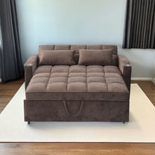 Load image into Gallery viewer, 3 In 1 Convertible Sleeper Sofa Bed, Modern Fabric Loveseat Futon Sofa Couch With Pullout Bed, Small Love Seat Lounge Sofa With Reclining Backrest, Furniture For Living Room
