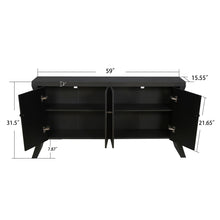 Load image into Gallery viewer, Refined Industrial 4 Door Credenza With Arc Legs &amp; Clasps
