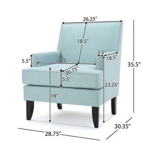 Serenada - Upholstered Fabric Club Chair With Nailhead Trim And Tapered Birch Legs