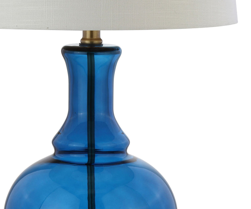 25" Novelty Table Lamps With Drum Shades (Set of 2) - Cobalt