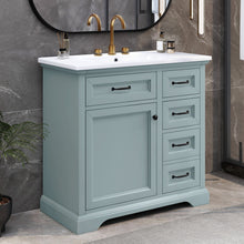 Load image into Gallery viewer, 36" Bathroom Vanity With Sink, 2 Tip Out Drawers, Soft Close Hinges
