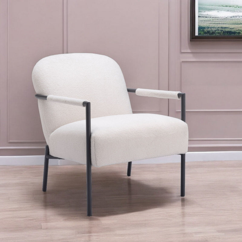 Sherpa Arm Chair - Ivory And Black