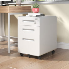 Load image into Gallery viewer, 3-Drawer Mobile File Cabinet With Lock, On Casters, Holds A4/Letter Files
