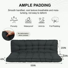 Load image into Gallery viewer, 3 Seater Outdoor Porch Swing Cushion With Backrest, Waterproof
