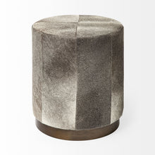 Load image into Gallery viewer, Wool Footstool Ottoman - Gray / Brown
