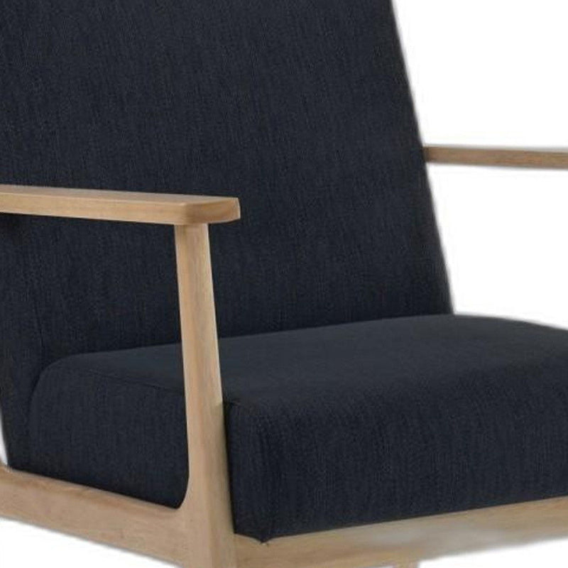 Low Seat Modern Armchair - Black And Natural Oak