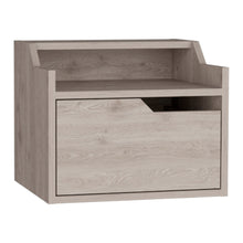 Load image into Gallery viewer, 15.7" x 13.3" x 12.9" One Drawer Faux Wood Floating Nightstand - Gray

