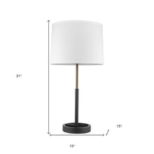 Load image into Gallery viewer, Metal Table Lamp With White Empire Shade - Black And Gold
