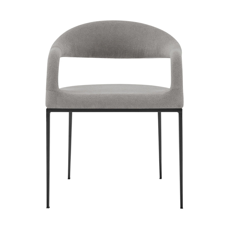 Polyester Open Back Dining Arm Chairs (Set of 2) - Gray
