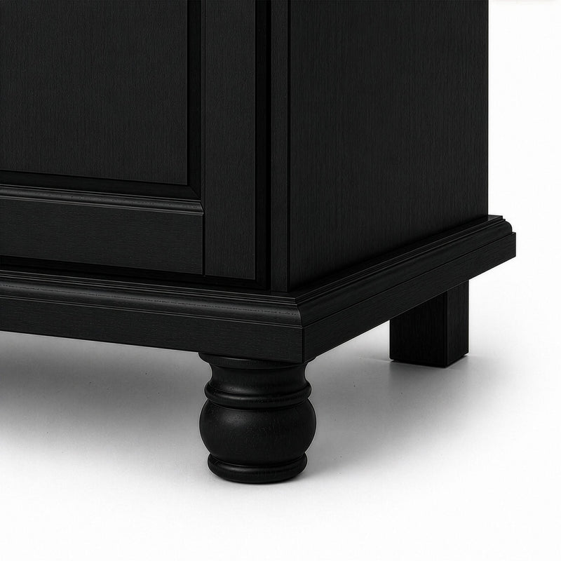 Solid Wood Four Door Combo Dresser (764844) - Black