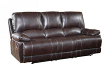 Load image into Gallery viewer, Microfiber Reclining Sofa With Black Legs - Brown
