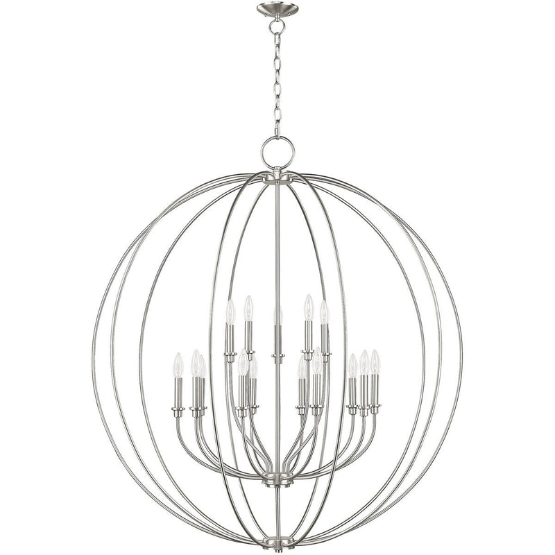 48" Multi Light Dimmable Chandelier With Shades - Nickel