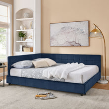 Load image into Gallery viewer, Mid-Century Storage Upholstered Tufted Bed Frame With Backrest And Armrests
