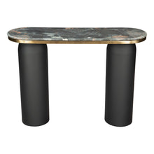 Load image into Gallery viewer, Genuine Marble Double Pedestal Console Table - Black / Gold
