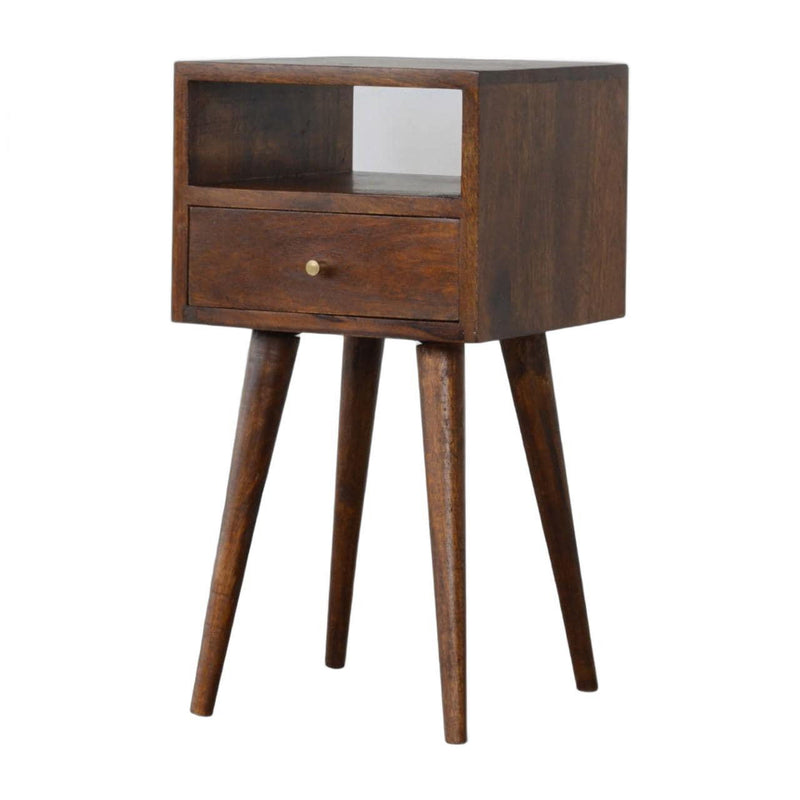 Solid Wood One Drawer Nightstand - Chestnut