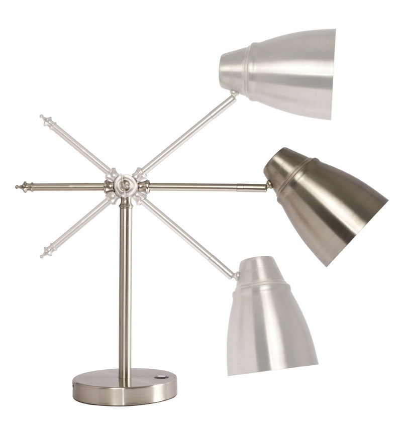 LED Adjustable Desk Lamp - Brushed Silver