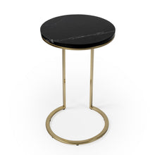 Load image into Gallery viewer, 28" Marble Round End Table - Black
