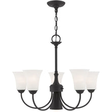 Load image into Gallery viewer, 21" Six Light Dimmable Chandelier With Shades - Black
