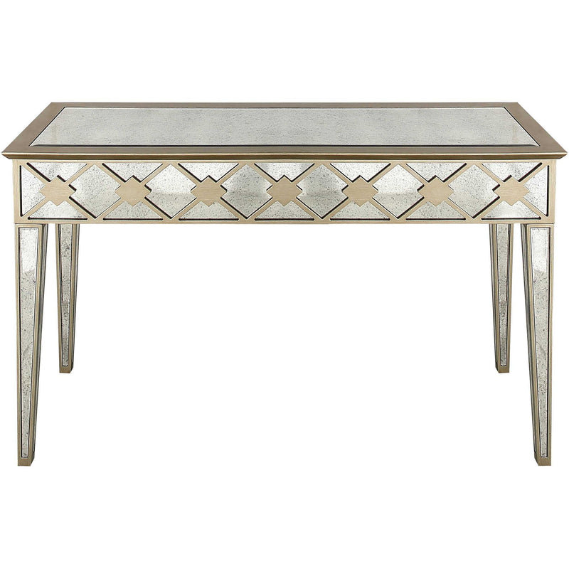 Mirrored Glass Console Table - Gold And Silver