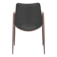 Load image into Gallery viewer, Faux Leather Steel Open Back Dining Arm Chairs (Set of 2) - Black
