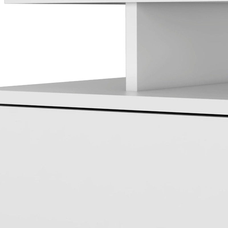 Wood One Drawer Floating Nightstand - White