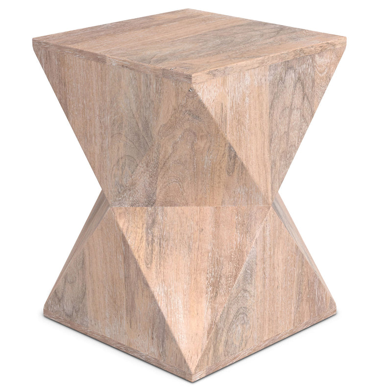 19" Solid Wood Square End Table - Natural