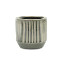Load image into Gallery viewer, Striped Round Pot Planter (487457) - Gray
